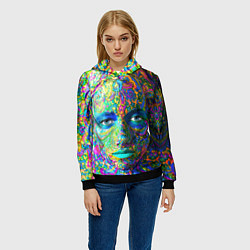 Толстовка-худи женская Боди-арт, цвет: 3D-черный — фото 2