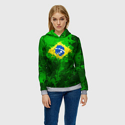 Толстовка-худи женская Бразилия, цвет: 3D-меланж — фото 2
