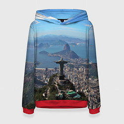 Толстовка-худи женская Рио-де-Жанейро, цвет: 3D-красный