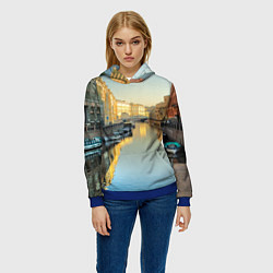 Толстовка-худи женская Питер, цвет: 3D-синий — фото 2
