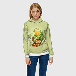 Толстовка-худи женская Правильное питание, цвет: 3D-белый — фото 2