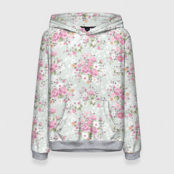 Толстовка-худи женская Flower pattern, цвет: 3D-меланж