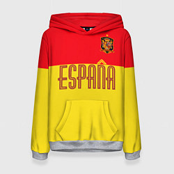 Толстовка-худи женская Сборная Испании: Евро 2016, цвет: 3D-меланж