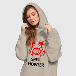 Женское худи-платье Dark Elf Mage - Spell Howler, цвет: миндальный — фото 2