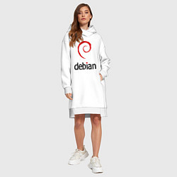 Женское худи-платье Debian, цвет: белый — фото 2