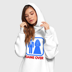 Женское худи-платье Game over, цвет: белый — фото 2