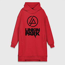 Женское худи-платье Linkin Park, цвет: красный