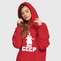 Женское худи-платье СССР, цвет: красный — фото 2