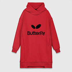 Женское худи-платье Butterfly Logo, цвет: красный