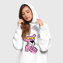 Женское худи-платье Розовая пантера, цвет: белый — фото 2
