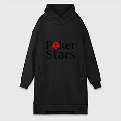 Женское худи-платье Poker Stars, цвет: черный