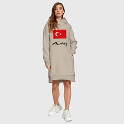 Женское худи-платье Turkey, цвет: миндальный — фото 2