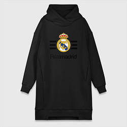 Женское худи-платье Real Madrid Lines, цвет: черный