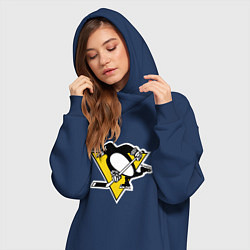 Женское худи-платье Pittsburgh Penguins: Malkin 71, цвет: тёмно-синий — фото 2