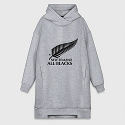 Женское худи-платье New Zeland: All blacks, цвет: меланж