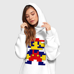 Женское худи-платье Pixel Mario, цвет: белый — фото 2