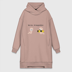 Женская толстовка-платье Worms armageddon