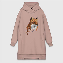 Женская толстовка-платье Полигональный лис