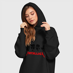 Женское худи-платье Metallica (Лица), цвет: черный — фото 2