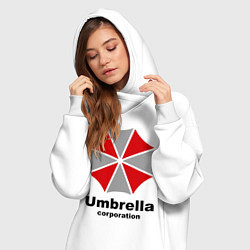 Женское худи-платье Umbrella corporation, цвет: белый — фото 2