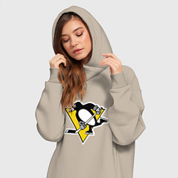 Женское худи-платье Pittsburgh Penguins, цвет: миндальный — фото 2