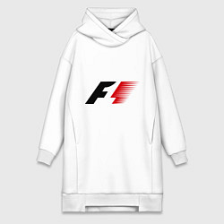 Женское худи-платье Formula 1, цвет: белый