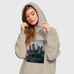 Женское худи-платье Moscow City, цвет: миндальный — фото 2