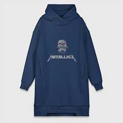 Женское худи-платье Metallica scool, цвет: тёмно-синий