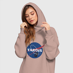 Женское худи-платье Tardis NASA, цвет: пыльно-розовый — фото 2