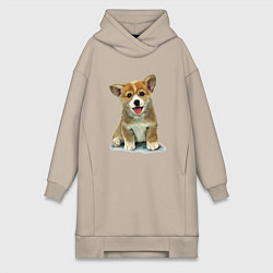 Женская толстовка-платье Песик коржик
