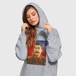 Женское худи-платье Сталин: полигоны, цвет: меланж — фото 2