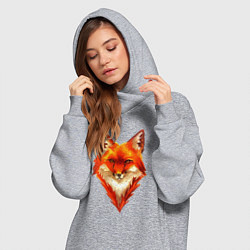 Женское худи-платье Огенный лис, цвет: меланж — фото 2