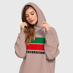 Женское худи-платье Флаг Татарстана, цвет: пыльно-розовый — фото 2