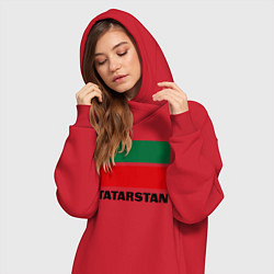 Женское худи-платье Флаг Татарстана, цвет: красный — фото 2