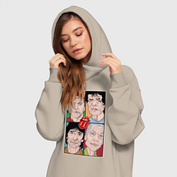 Женское худи-платье Rolling Stones: Faces, цвет: миндальный — фото 2