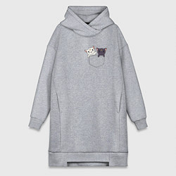 Женское худи-платье Кисы, цвет: меланж