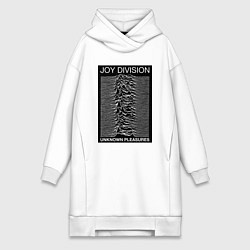 Женское худи-платье Joy Division: Unknown Pleasures, цвет: белый