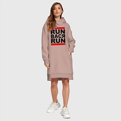 Женское худи-платье Run Вася Run, цвет: пыльно-розовый — фото 2