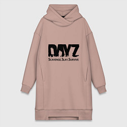 Женское худи-платье DayZ: Slay Survive, цвет: пыльно-розовый