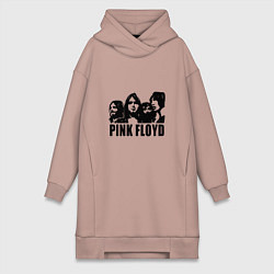 Женское худи-платье Pink Floyd, цвет: пыльно-розовый