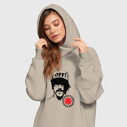 Женское худи-платье Red Hot Chili Peppers: Off, цвет: миндальный — фото 2