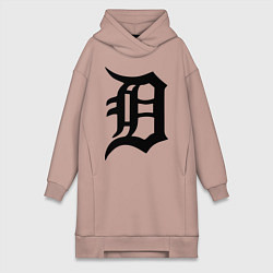 Женское худи-платье Detroit Tigers, цвет: пыльно-розовый