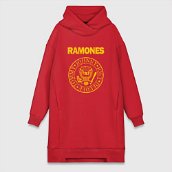 Женское худи-платье Ramones, цвет: красный