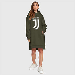 Женское худи-платье FC Juventus цвета хаки — фото 2
