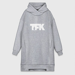Женское худи-платье TFK: White Logo, цвет: меланж