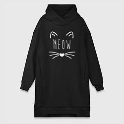 Женское худи-платье Meow, цвет: черный