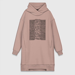 Женское худи-платье Unknown Pleasures, цвет: пыльно-розовый