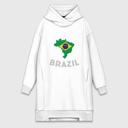 Женское худи-платье Brazil Country, цвет: белый