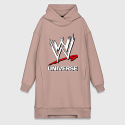 Женское худи-платье WWE universe, цвет: пыльно-розовый