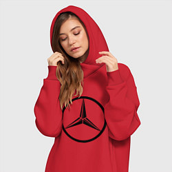 Женское худи-платье Mercedes-Benz logo, цвет: красный — фото 2